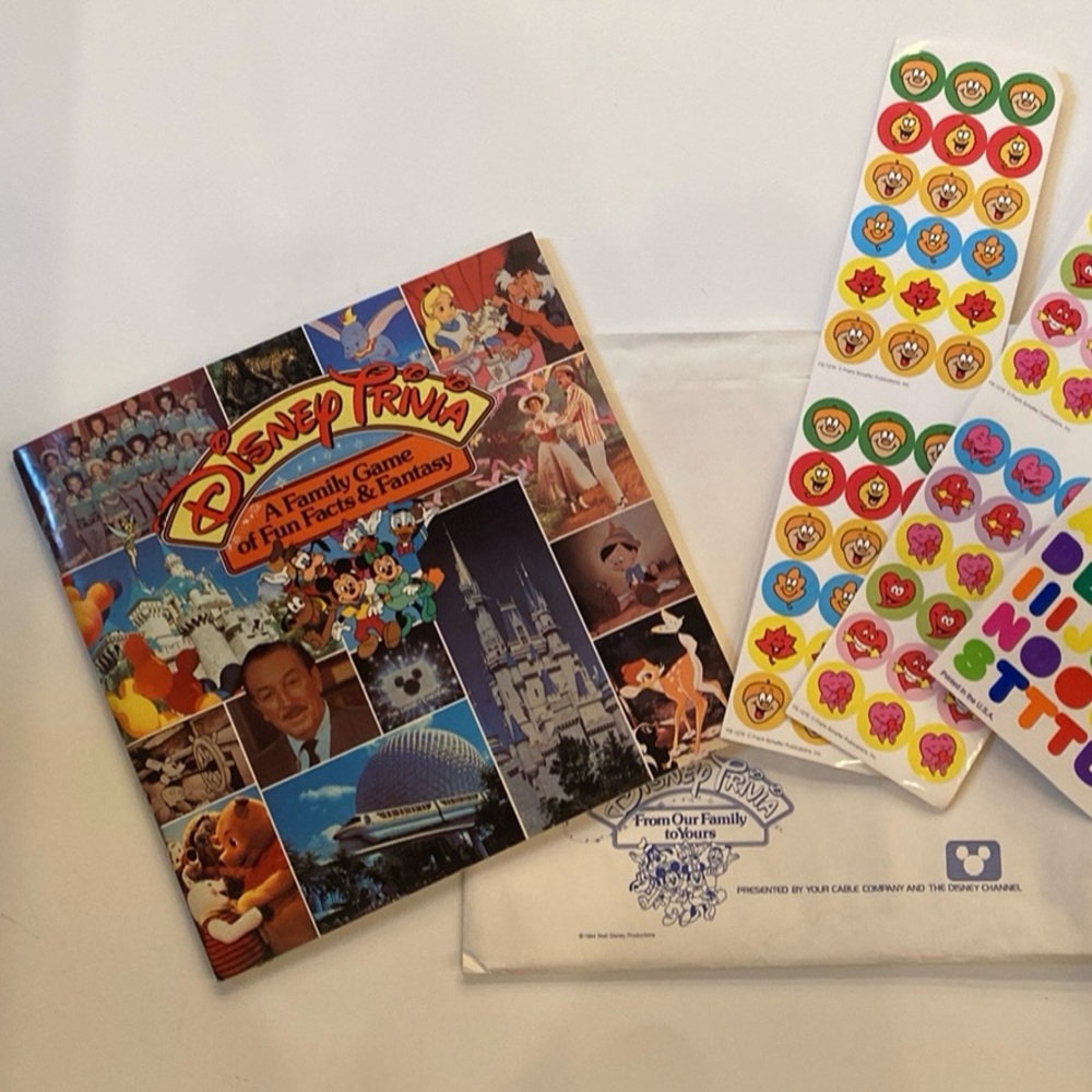 1984 Disney Trivia Booklet “Family Game Of Fun Facts And Fantasy” Channel Promo